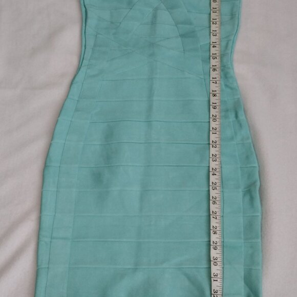 Rachael G Stretch Strappy Dress in Blue-Green Size S. - Picture 6 of 13